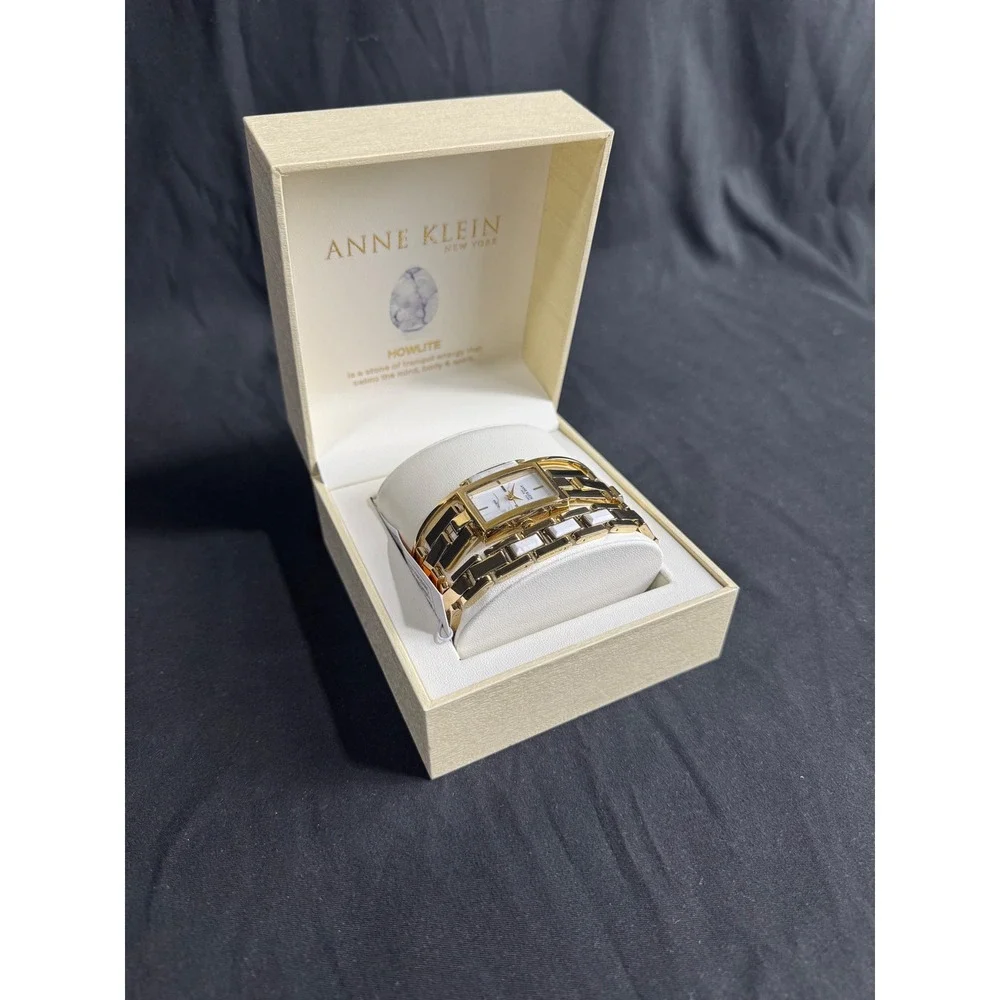 Anne Klein New York Women's Howlite Bracelet & Watch Set